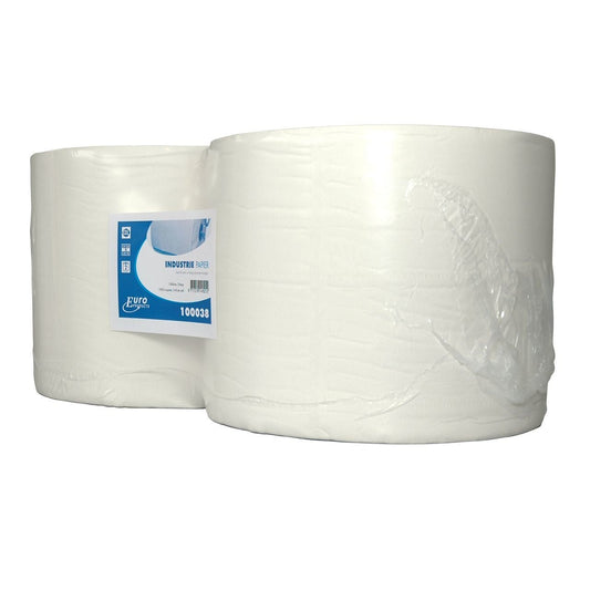 Industriepapier 24 cm cellulose 2-lgs - 2 rollen á 380 meter | 100038 - Budget Papier