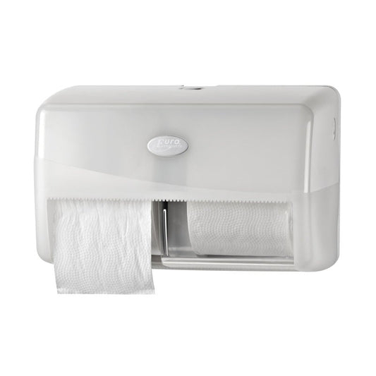 Pearl White Duo toiletrolhouder | 431002 - Budget Papier