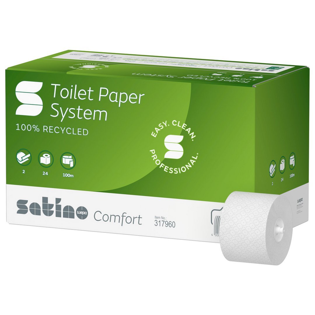 Satino Comfort systeem toiletpapier 2 laags - 24 rol per doos | 317960 - Budget Papier